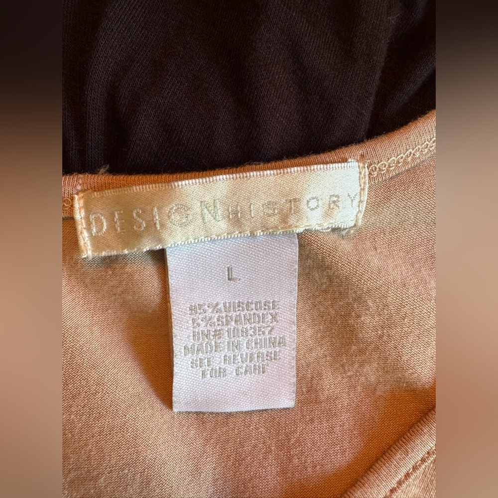 Design History Two-Tone black tan neutral sleeveless Dress large NWT - Picture 5 of 6